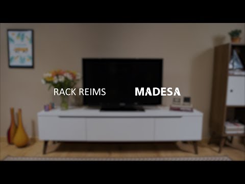 Rack Madesa Reims e Painel para TV até 55 Polegadas 2 Portas e 1 Gaveta Branco/Rustic