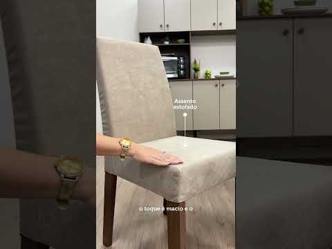 Conjunto Sala de Jantar Madesa Evelin Mesa Tampo de Vidro com 4 Cadeiras Rustic/Crema/Imperial