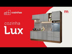 Armário de Cozinha Completa de Canto 546 x 60 cm Branco/Cinza Lux Madesa 05