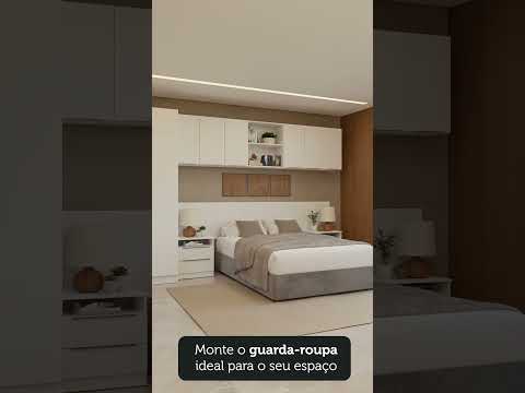 Guarda-Roupa Modulado de Canto 310 cm 5 Portas 2 Gavetas Branco Neo Madesa 02