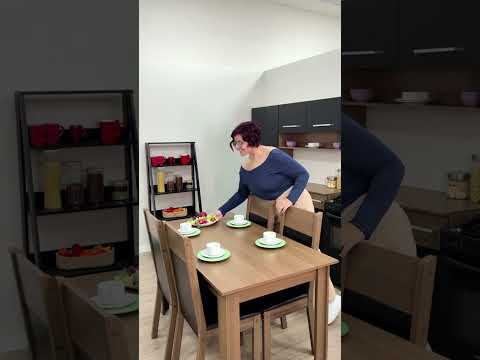 Conjunto Sala de Jantar Madesa Cali Mesa Tampo de Madeira com 4 Cadeiras Rustic/Preto/Sintético Preto