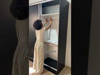 Guarda-Roupa Casal 100% MDF 3 Portas de Correr com Espelho Preto Royale Madesa