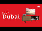 Rack Madesa Dubai e Painel para TV até 65 Polegadas com Pés Rustic/Preto 7K5Z