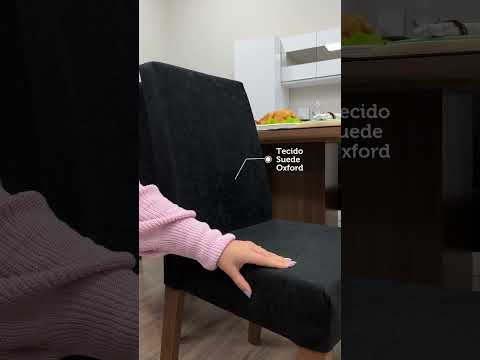 Conjunto Sala de Jantar Mesa Tampo de Vidro 6 Cadeiras Rustic/Preto/Oxford Alexis Madesa