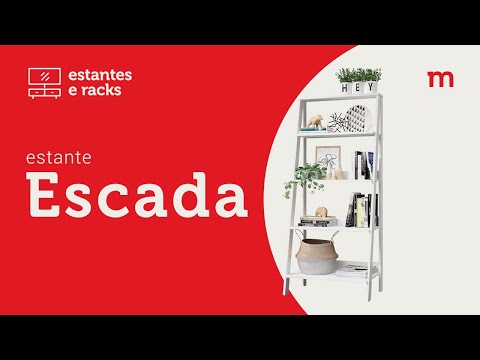 Estante Escada para Livros com 4 Prateleiras Madesa Branco