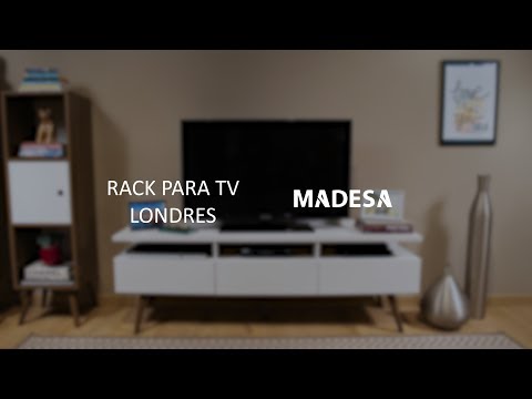 Rack para TV até 65 Polegadas Madesa Londres com Pés Retro Branco