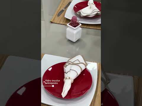 Conjunto Sala de Jantar Madesa Patricia Mesa Tampo de Vidro com 6 Cadeiras Rustic/Crema/Imperial