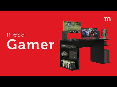 Mesa para Computador Gamer Madesa 9409 Preto/Azul