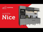 Armário de Cozinha Completa 320cm Cinza Nice Madesa 01
