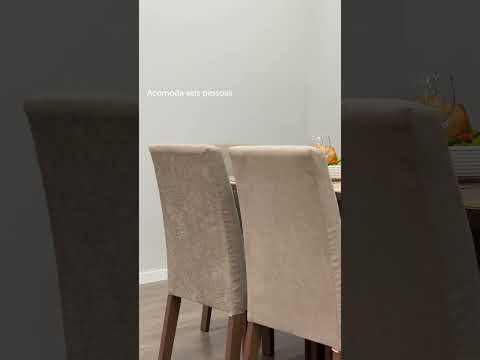 Conjunto Sala de Jantar Mesa Tampo de Madeira 6 Cadeiras Rustic/Crema/Imperial Renata Madesa