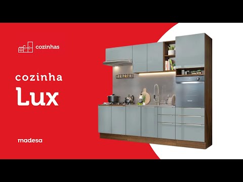 Armário Aéreo Madesa Lux 35 cm 1 Porta Branco/Cinza