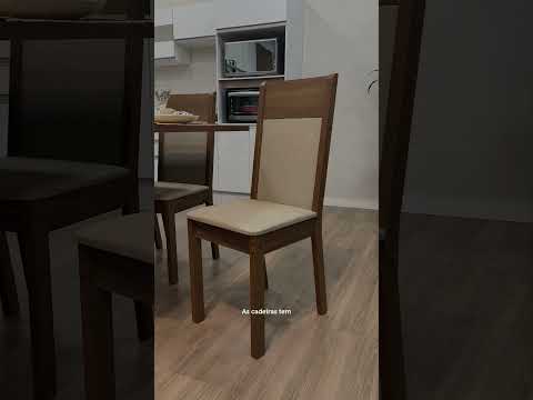 Conjunto Sala de Jantar Lousiana Madesa Mesa Tampo de Madeira com 6 Cadeiras Rustic/Crema/Sintético Bege