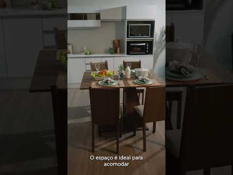 Conjunto Sala de Jantar Mesa Tampo de Madeira 4 Cadeiras Rustic/Crema/Bege Marilyn Madesa