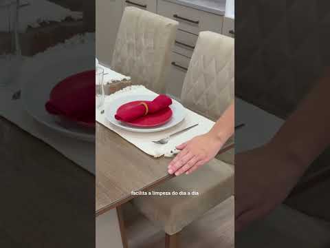 Mesa de Jantar Retangular Tampo de Vidro Rustic/Crema 5383 Madesa