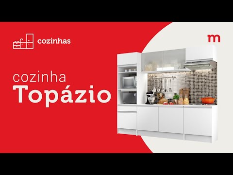 Armário de Cozinha Compacta 180cm Branco Topazio Madesa 86