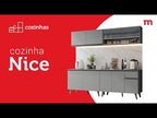 Armário de Cozinha Completa 320cm Cinza Nice Madesa 06