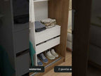 Guarda-Roupa Solteiro Madesa Tokio 2 Portas de Correr de Espelho 2 Gavetas Preto/Branco