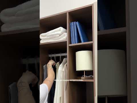 Guarda-Roupa Modulado 1 Porta 5 Nichos Rustic/Crema Neo Madesa