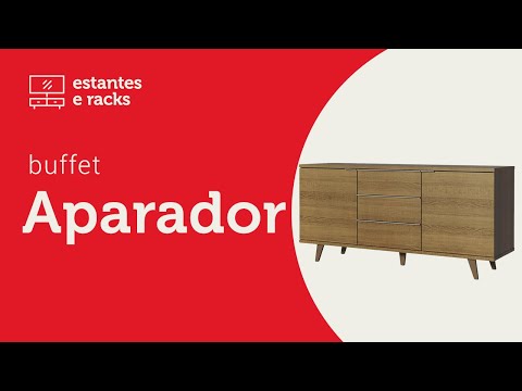 Buffet Aparador Madesa 3 Gavetas e 2 Portas com Pés Rustic