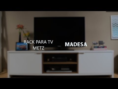 Rack para TV até 75 Polegadas Madesa Metz 180 cm 2 Portas Branco/Rustic
