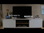Rack para TV até 75 Polegadas Madesa Metz 180 cm 2 Portas Branco/Rustic