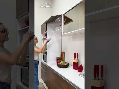 Armário de Cozinha Compacta 180cm Branco/Rustic Diamante Madesa 86