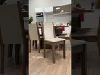 Conjunto Sala de Jantar Mesa Tampo de Madeira 8 Cadeiras Rustic/Crema/Bege Marisa Madesa