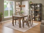 Conjunto Sala de Jantar Alva Mesa Tampo de Madeira 4 Cadeiras Rustic/Crema/Bege Marrom Madesa
