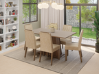 Conjunto Sala de Jantar Tampo de Madeira 6 Cadeiras Rustic/Crema/Imperial Cedro Madesa