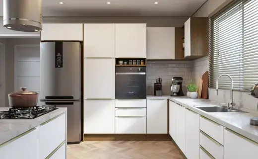 Cozinha planejada clara da linha Madesa