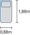 Cama solteiro, 0,88m x 1,88m